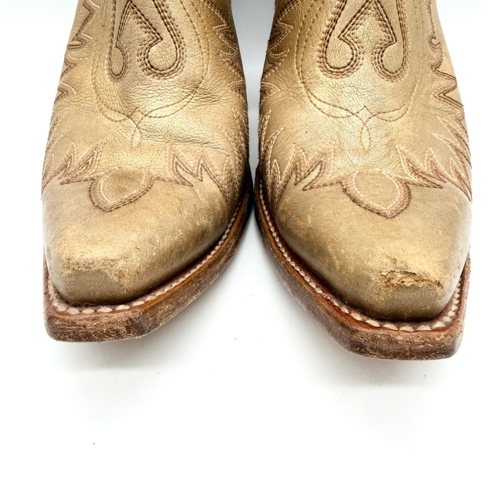ARIAT Dixon Western Ankle Bootie In Distressed Gold Size 8.5 Coastal Cowgirl - Picture 7 of 13